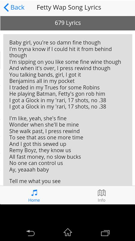Описание для Fetty Wap Song Lyrics.