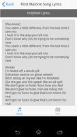 Post Malone Song Lyrics اسکرین شاٹ 3