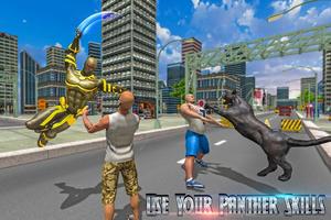 Superhero Panther Flying City Survival poster