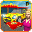 City Car Pizza Delivery Boy