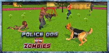 Polizeihund gegen tote Zombie-Kriegsführung