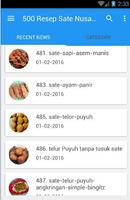 500 Resep Sate Nusantara Enak capture d'écran 2