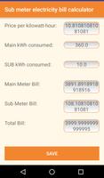 Sub Meter Electricity Bill Cal capture d'écran 3
