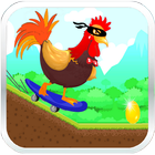 Super Skater Chicken: skateboarding icon