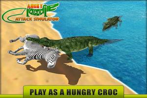 Angry Crocodile Attack Sim 3D Affiche