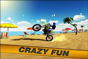 Crazy Beach Bike Stunts Sim 3D-poster