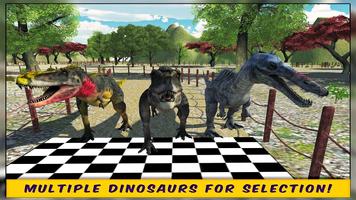 Dinosaurier-Rally Racing 3D-Si Plakat