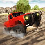 Bergauf Jeep Rallye-Fahrer 3D Zeichen
