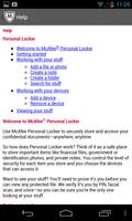 McAfee Personal Locker تصوير الشاشة 3