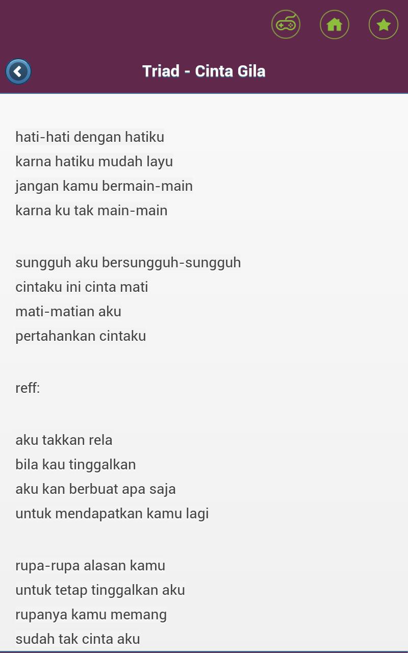 lirik lagu hati ke hati