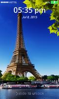 Lock screen Wallpaper: Eiffel ภาพหน้าจอ 1