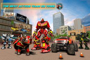 Rhino Robot Car Transform Game poster