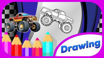 Coloring Book Blaze with Monster Truck Plakat