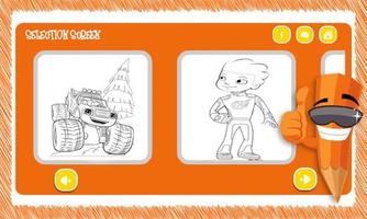 Coloring Book Blaze with Monster Truck скриншот 1