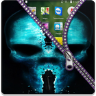 Blue Skull Zipper Screen Lock icône