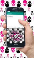 Pink Skull Keyboard Theme скриншот 3