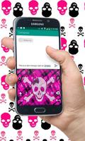 Pink Skull Keyboard Theme imagem de tela 2