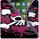 Pink Skull Zipper Screen Lock icône