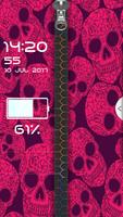 Pink Skull Zipper Screen Lock capture d'écran 3