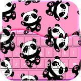 Pink Cute Panda Keyboard Theme icône