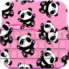 Pink Cute Panda Keyboard Theme иконка
