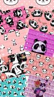Pink Cute Panda Keyboard Theme Affiche