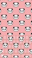 برنامه‌نما Pink Cute Panda Keyboard Theme عکس از صفحه