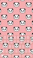 Pink Cute Panda Keyboard Theme скриншот 2