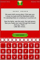 Game Quiz Lyrics Taylor Swift скриншот 3