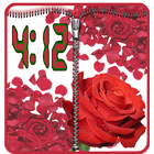 Zipper Lock Screen  :Red rose icon