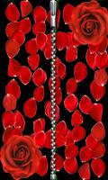 Zipper Lock Screen  :Red rose Affiche
