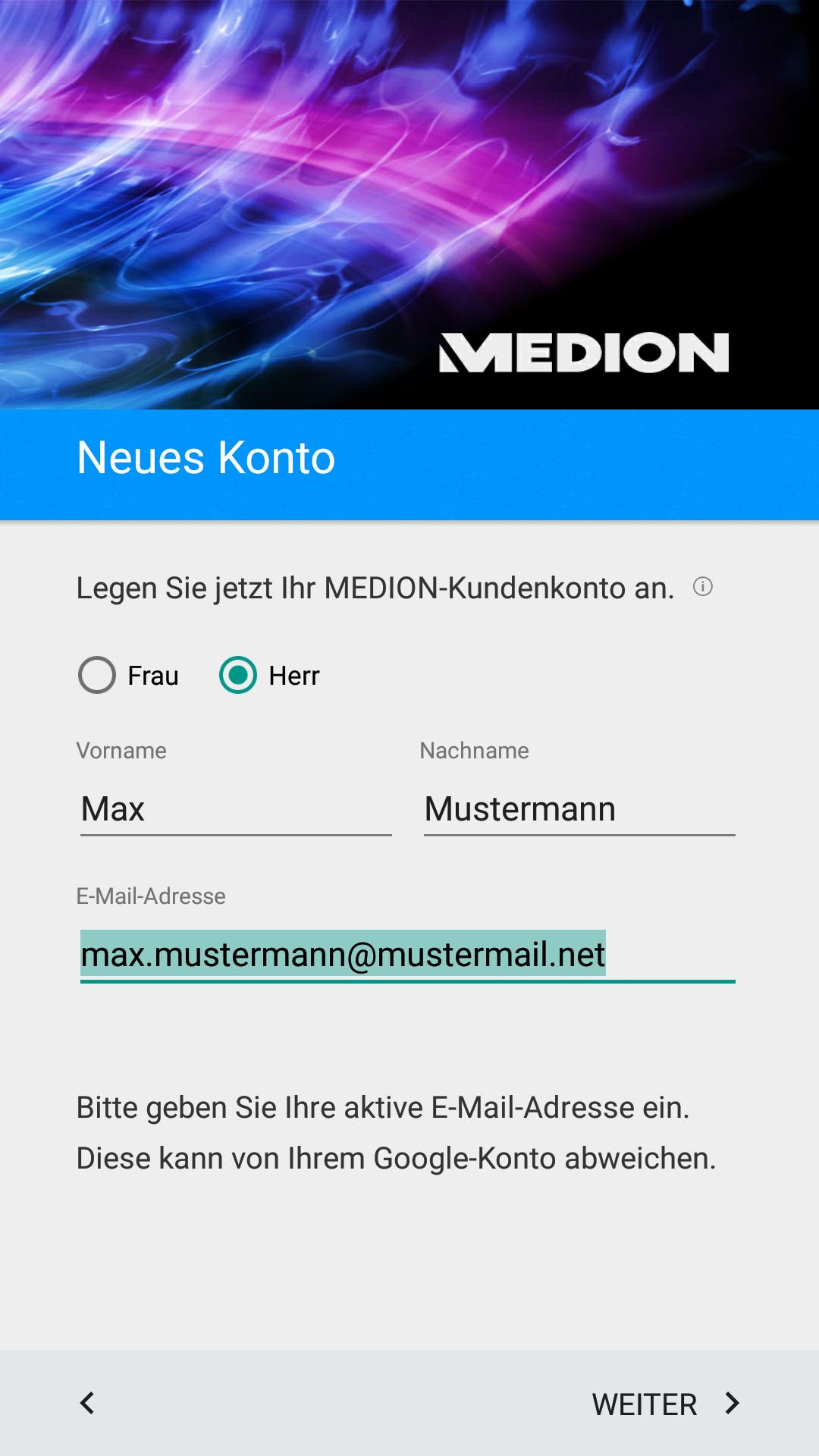 MEDION Kundenregistrierung for Android - APK Download