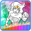 How to color Wonder Woman Adult Coloring Pages
