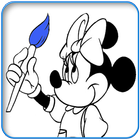 How to color Minnie Mouse coloring book for adult آئیکن