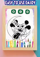 پوستر How to color Minnie Mouse coloring book for adult
