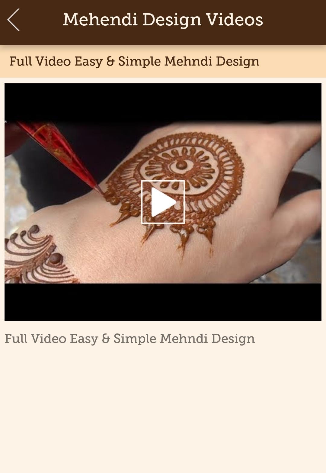 Mehndi Design Videos Tutorials For Android Apk Download