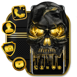 Melting Skull Golden Grey Theme أيقونة