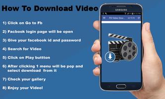 Video downloader for Facebook Affiche