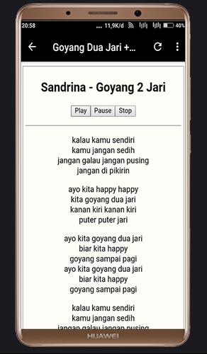 Lagu Sandrina Azzahra Goyang Dua Jari Lirik For Android Apk Download