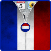 France Flag Zip Screen Lock icon