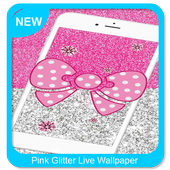 Pink Glitter Live Wallpaper icône