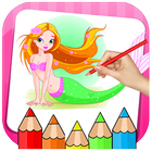 Mermaid Princess Coloring Book आइकन