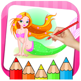 Mermaid Princess Coloring Book icône