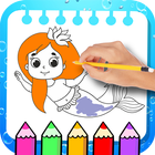 Mermaid Coloring Pages For Kids أيقونة