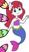 Mermaid Coloring Pages For Kids الملصق