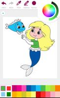 Mermaid Coloring Pages For Kids تصوير الشاشة 2
