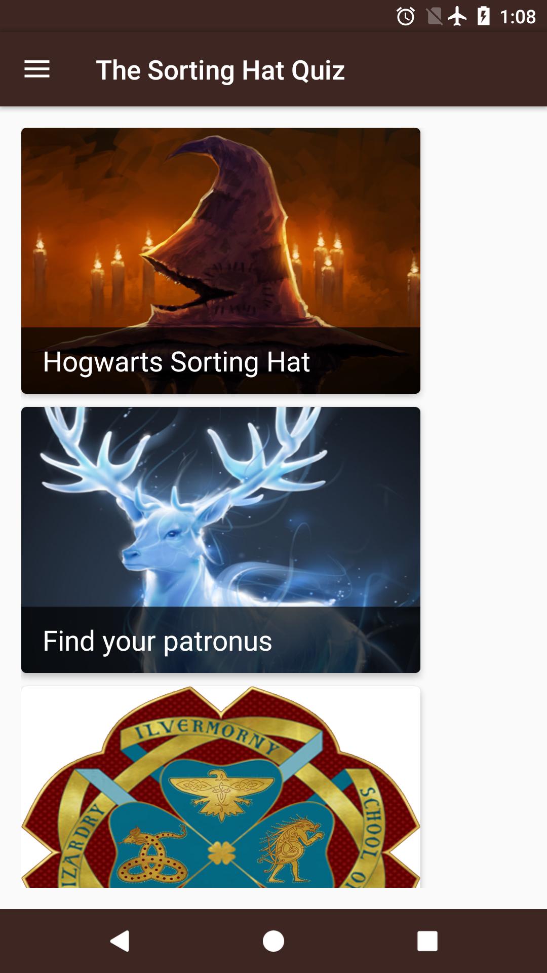 The Sorting hat & Patronus quiz from Pottermore pour Android - Téléchargez  l'APK