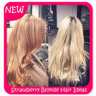 Idées cheveux blonds aux fraises icône