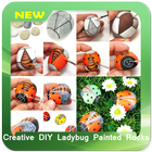 Creative DIY Ladybug Painted Rocks ícone