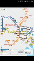 Montpellier Tram Map पोस्टर